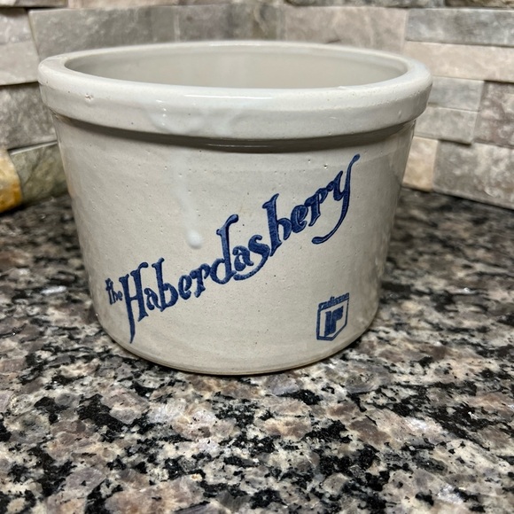 Haberdashery small vintage crock butter crock - Picture 2 of 11